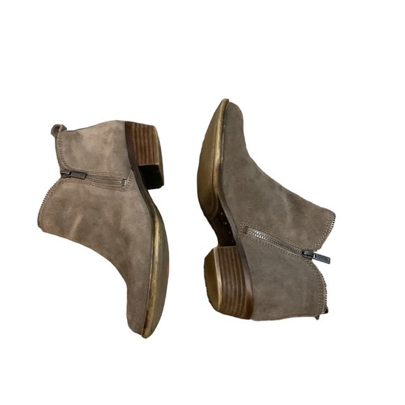 LUCKY BRAND Tan ZIPPER Almond Toe Side Zip Bootie-Size 7 - Picture 9 of 10